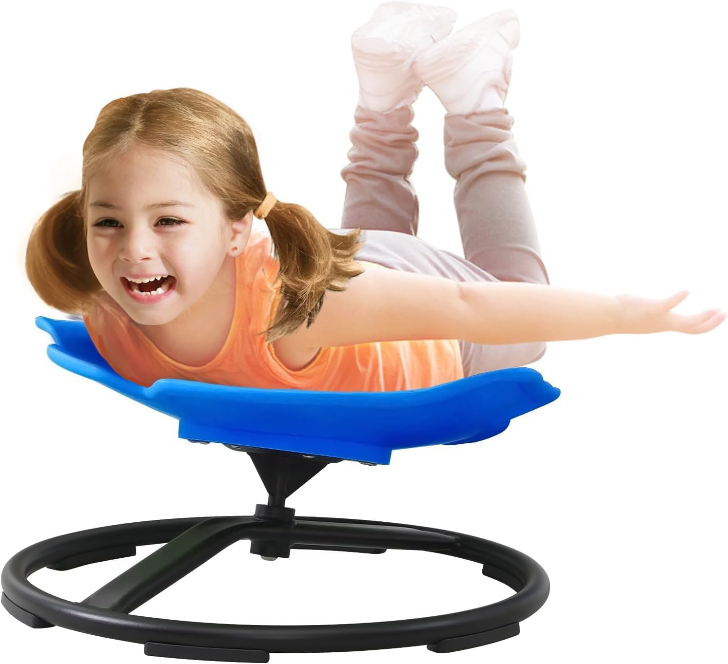 Sensory Spinning Chair for Kids with Autism & ADHD, Swivel Chair for Indoor/Outdoor Use, Sit and Spin Toys, Fish-Shaped Sensory Chairs for Autistic Children, Training Body Coordination (Dark Blue)