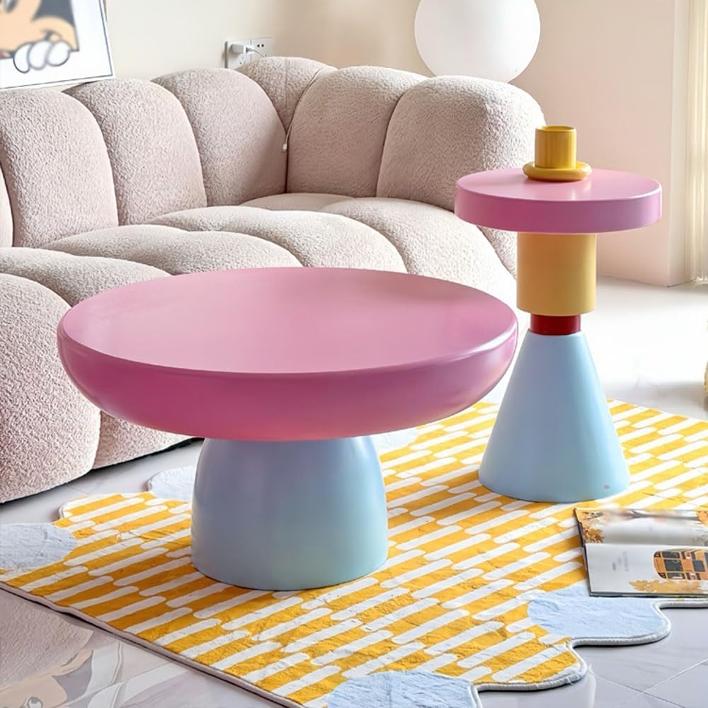 Minimalist Side Table Colorful Small Round Table Sofa Side Mini Storage Bedroom Bedside Corner