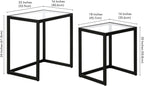 Henn&Hart Rectangular Nested Side Table in Blackened Bronze, Table for Living Room, Bedroom