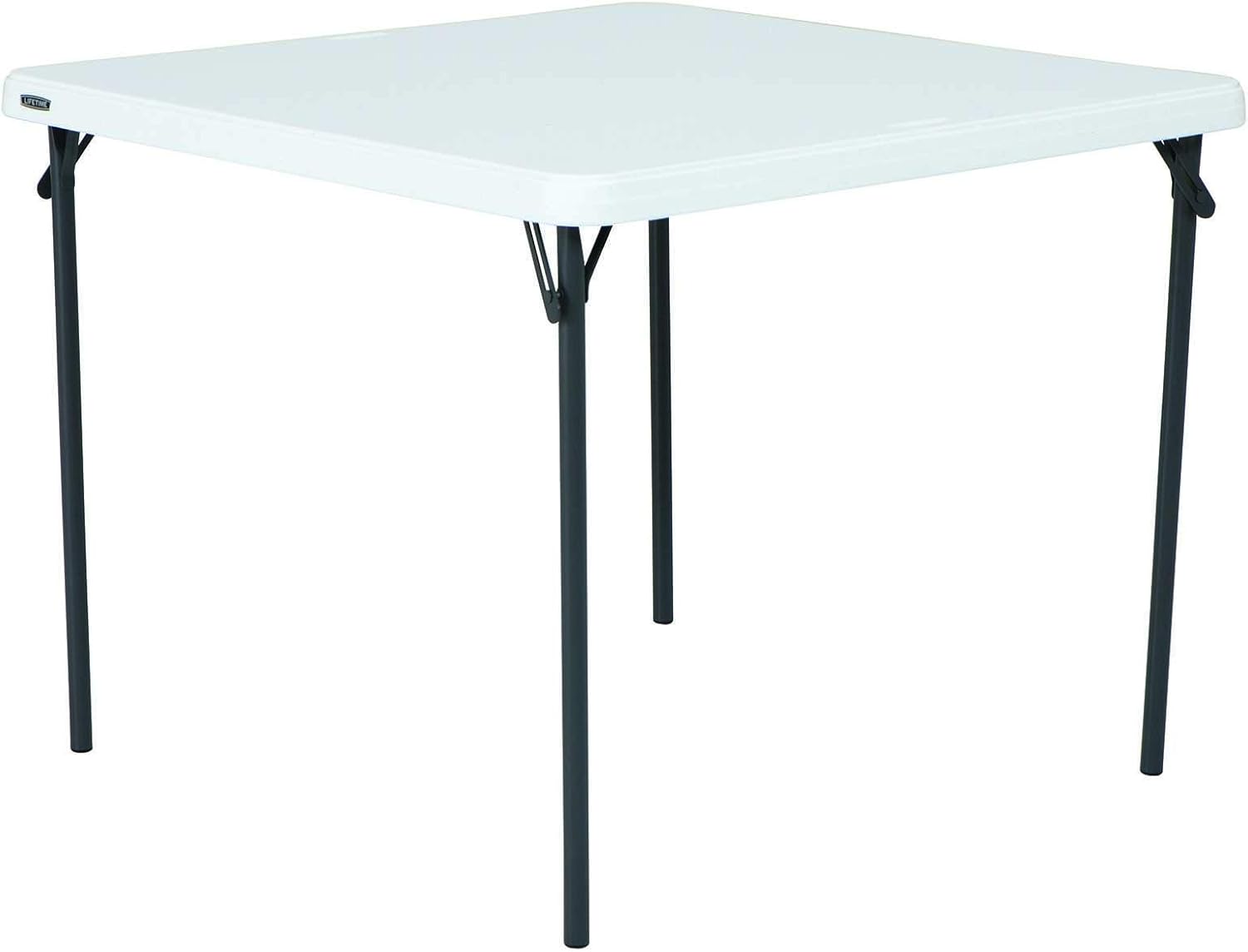 LIFETIME 80783 37-Inch Commercial Grade Square Folding Card Table, White Granite