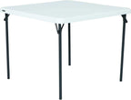 LIFETIME 80783 37-Inch Commercial Grade Square Folding Card Table, White Granite