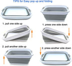 SAMMART 41L (10.8 gallon) Collapsible Plastic Laundry Basket-Foldable Pop Up Storage Container/Organizer-Portable Washing Tub-Space Saving Hamper, Water capacity: 32L (8.4 gallon) (Rectangular, Grey)