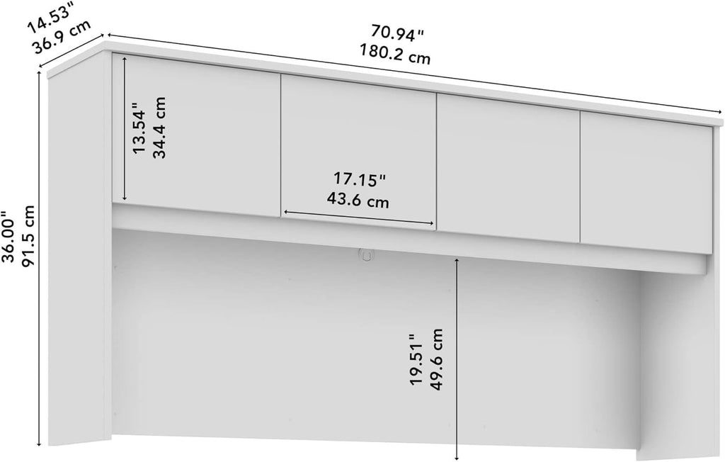 Bush Business Furniture Studio C 72W Desk Hutch in Natural Elm, Storage for Home or Professional Office