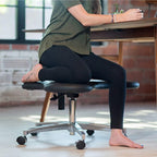 Kneeling Chair, Ergonomic Seat, Five Pronged with Caster Support Legs, Height Adjustable Stool for Posture Improvement and Correction, Suitable Home Office Use, Multi Colour Options (Black)