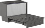 AFI, Monroe Full Murphy Bed Chest with 6" Mattress, Storage Drawer & Built-in USB Charger, Grey