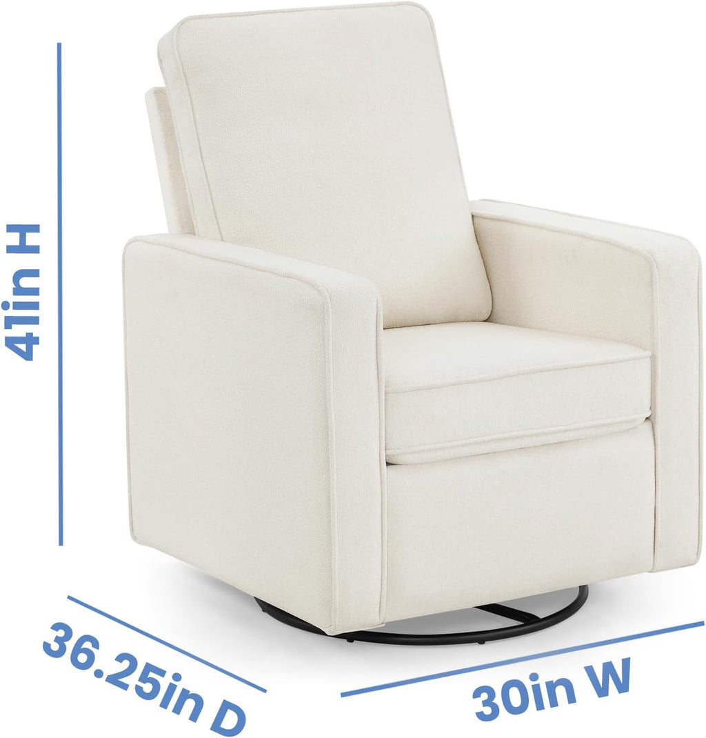 Delta Children Luna Nursery Swivel Glider - Greenguard Gold Certified and Oeko-TEX Standard 100 Fabric, Oatmeal
