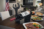 Handsome Men's Wine Bottle Holder, Single Bottle Tabletop Display Rack, Stylish Black Metal Wine Bottle Storage Rack, Suitable for Home Bars and Kitchens, and Also Makes a Great Gift.