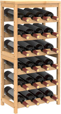 Wine Rack Free Standing Floor,6 Tier 24 Bottles Floor Wine Storage Shelves | Bamboo Wine Rack with Table Top,Wine Organizer Shelf for Kitchen Dining Room Bar,Easy-Assembly