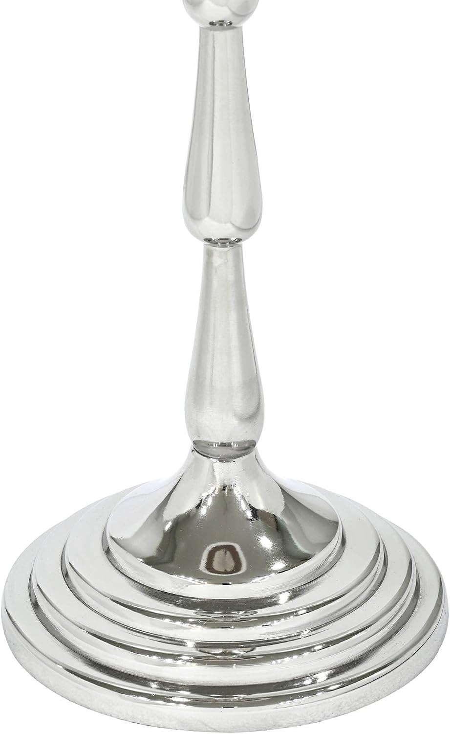 Silver Drink Table with White Marble Top | Decorative Modern End Table | Aluminum Base Side Table | Accent Table for Living Room | 10x10x26