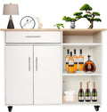 Kitchen Island Cart with Storage, Kitchen Island Cart with Storage, Adjustable Shelf & Towel Rack, Rolling Island Table, Rolling Kitchen Trolley Cart with Brakes for Kitchen,Dinning Room,Black