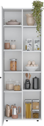 Kitchen Pantry Storage Cabinet with and Five Interior and Exterior Shelves