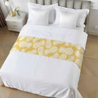 Yellow Pineapple Bed Runner Scarf King Size, Tropical Summer Botanical Fruits Luxury Bed Throw Runners & Scarves for Twin Full Queen King Foot of Beds, Bedroom Hotel Wedding Room Decoration, 94"x20"