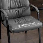 Office Guest Reception Chair Set of 2, Conference Room Chairs Waiting Room Chairs 2 Pack, Modern Leather Office Desk Chair No Wheels.