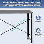 DUMOS 31 Inch Small Computer Desk for Home Office, Gaming Writing Desks for Bedroom Modern Study Work Table Simple Style Workstation with Reinforcement Structure, Black