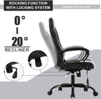 Gaming Chair Office Chair Desk Chair Massage Ergonomic PU Leather Racing Chair with Lumbar Support Headrest Armrest Task Rolling Swivel Computer Chair for Women Adults Girls(White)
