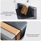 4 Tier Kitchen Pantry Storage Cabinet Microwave Stand with Flip-up Doors Freestanding Storage Cabinet for Dining Room Living Room(Gray,80cm)