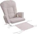Boshen 5PCS Glider Rocker Replacement Cushions with Ottoman Cover, 3.5" Thick High Back Rocking Chair Cushion Set with Side Pockets for Indoor Nursery Glider Chair, Washable and Non Slip, Beige