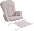 Boshen 5PCS Glider Rocker Replacement Cushions with Ottoman Cover, 3.5" Thick High Back Rocking Chair Cushion Set with Side Pockets for Indoor Nursery Glider Chair, Washable and Non Slip, Beige