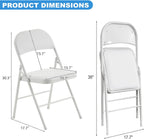 White Folding Chairs 10 Pack, Back Padded Folding Chairs with Cushion, Steel Frame, Portable Stackable Commercial Seat, Chairs for Party Events Office Birtydayt Wedding Indoor Outdoor