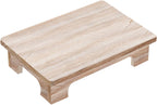Low Wooden Tea Table, Elegant, Stable, Minimalist Stool, Lightweight Floor Table, Compact for The Windowsill in The Room, Wood Color, 50x28x10cm