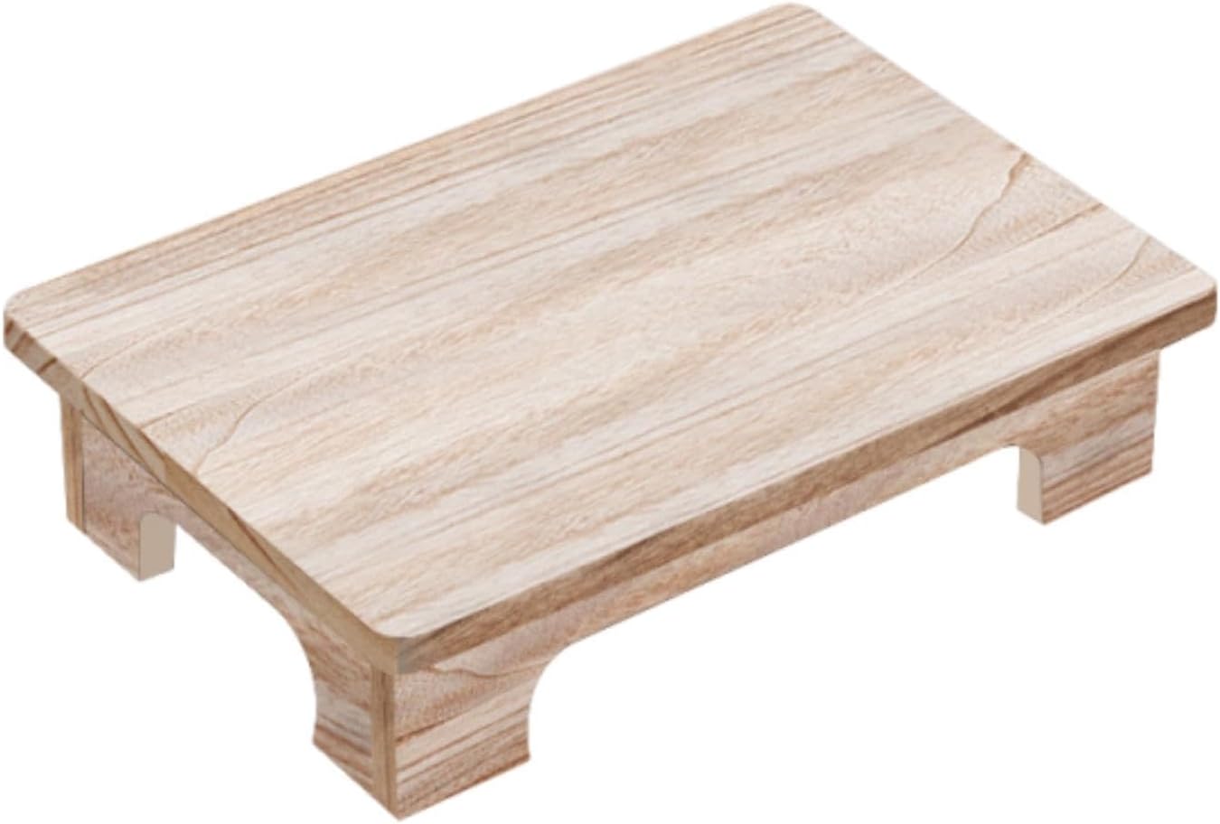 Low Wooden Tea Table, Elegant, Stable, Minimalist Stool, Lightweight Floor Table, Compact for The Windowsill in The Room, Wood Color, 50x28x10cm