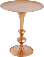 Christopher Knight Home Dolia Decorative Small End Table, Indoor Round Side Table with Unique Rounded Leg, Antique Gold Finish Coffee Table, Vintage Metal Accent Furniture, Multi Functional, Gold