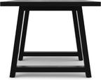 SIMPLIHOME Whitley Dining Table - 72 inch Wide Solid Mango Wood Rectangular Table in Black, Modern Farmhouse Style for Dining Room or Kitchen with Extra-Thick Trestle Base, Seats 6