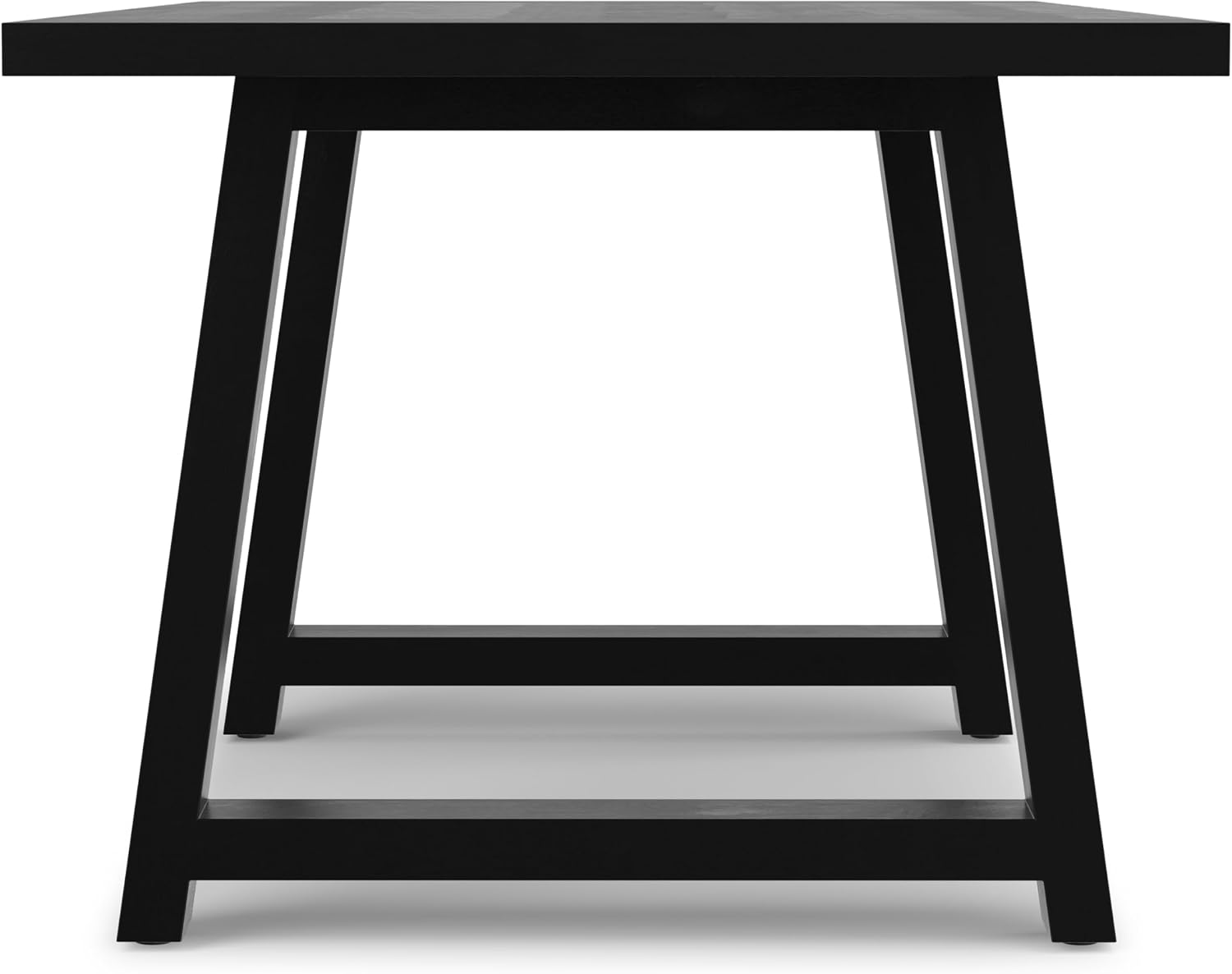 SIMPLIHOME Whitley Dining Table - 72 inch Wide Solid Mango Wood Rectangular Table in Black, Modern Farmhouse Style for Dining Room or Kitchen with Extra-Thick Trestle Base, Seats 6