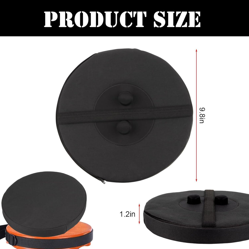 Telescopic Stool Cushion with Memory Foam, Round Thickened Collapsible Stool Chair Pads, Retractable Folding Stool Cushion with Elastic Strap, Fits Round Retractable Folding Stools, 1 Pack
