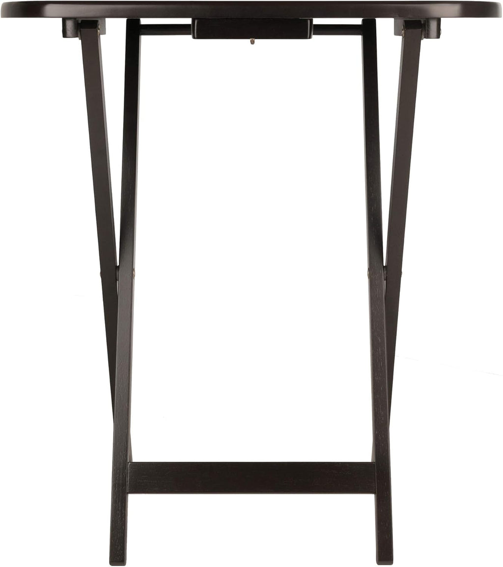 Winsome Corbett Set of 2 Oversized Foldable Snack Tables, Easy to Store Portable Fold Up Table Set for Kitchen, Living Room TV Dining, Crafts, Puzzles, Work From Home