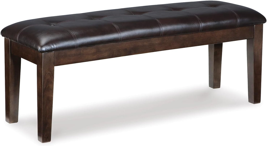 Signature Design by Ashley Haddigan Traditional Upholstered Dining Room Bench, Dark Brown