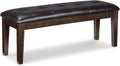 Signature Design by Ashley Haddigan Traditional Upholstered Dining Room Bench, Dark Brown