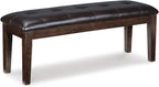 Signature Design by Ashley Haddigan Traditional Upholstered Dining Room Bench, Dark Brown