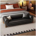 Modern Bed End Stool Light Luxury Leather Sofa Bench Bedroom Clothing Store Cloakroom Bedside Entryway(Black,Medium)