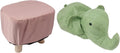 Focket Animal Footstool, Cute Elephant Shaped Ottoman Soft Padded Cushion Non Slip Feet Upholstered Kids Footstool with Premium Pine Wood Frame for Bedroom Living Room Entryway (Green)