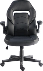 NuSparc SpawnSafe Gaming Chair, Adjustable Height, Flip-up Armrests, 360° Swivel, Black/Grey
