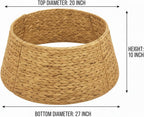Hyacinth Christmas Tree Collar 27" - Natural Hand-Woven Basket Base Cover - Warm and Cozy Rustic Farmhouse Decoration - Tree Skirt Alternative - Tree Ring (Large)