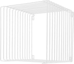 Square Geometry Retro Side Table, 11.8in Iron Multi-Purpose Side Table Square Cage End Tables Industrial Night Stand for Living Room Bedroom, Load Capacity 264.55lb (White, 11.8×11.8×11.8in)