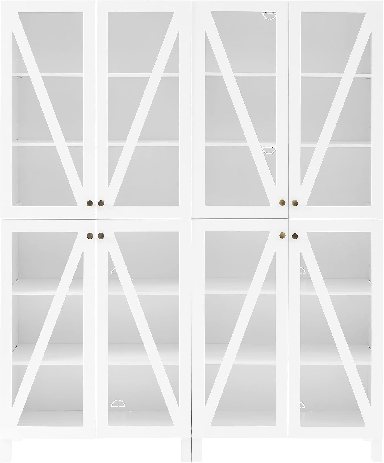 Crosley Furniture Cassai 2-Piece Pantry Storage Cabinet Set with Shelves, Kitchen, Dining, or Laundry Room, White