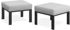 Wisteria Lane Patio Furniture Footstools Metal Ottomans Set of 2, Metal Outdoor Ottomans with Upgraded Cushions, All-Weather Outdoor Footrest Seat for Balcony, Garden, Deck, Backyard, Black