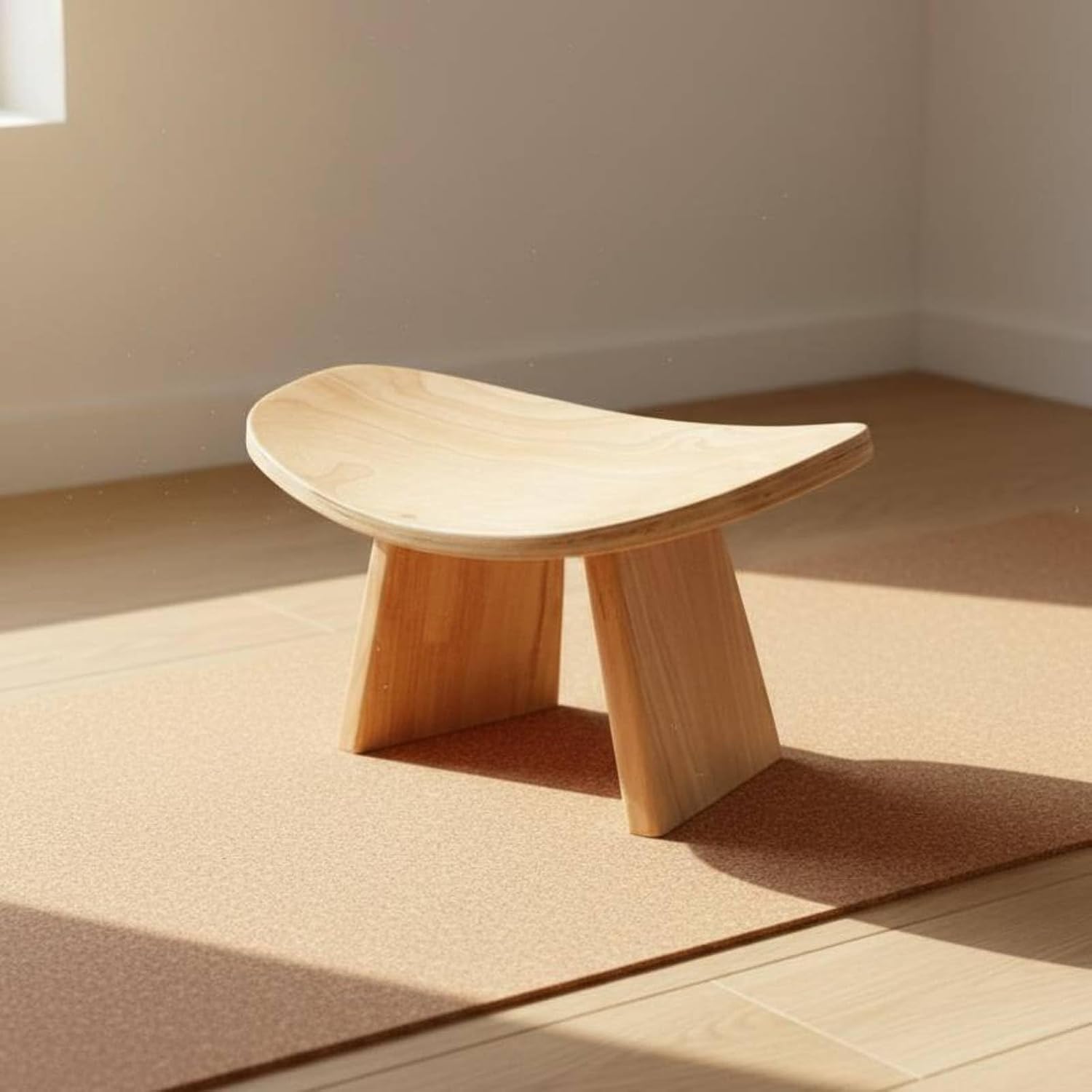 Meditation Bench Kneeling Stool Comfortable Seating Enhanced Posture Base Portable Assembly Convenient Storage Suitable for Mindfulness Practice Home Exercise Space, Walnut, S