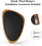 Ferytange Asymmetrical Wall Mirror, Wood Frame Decorative Mirror for Living Room Bedroom Entryway, Modern Irregular Unique Wall Art, Mid Century Modern Home Decor 30" H x 19" W