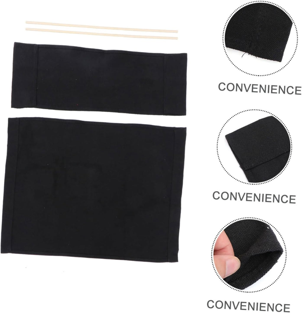 BESPORTBLE 1Set Replacement Cover Canvas, Black Casual Directors Chair Cover Kit Replacement Canvas Seat and Back with Wood Stick for Home Director Chair