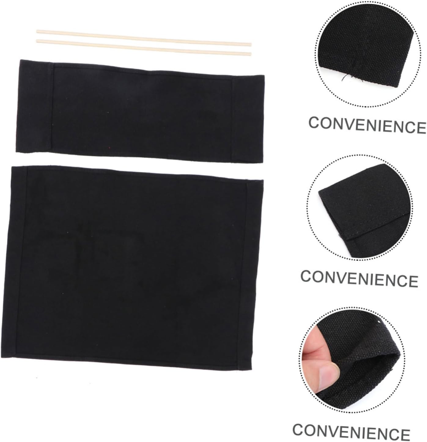 BESPORTBLE 1Set Replacement Cover Canvas, Black Casual Directors Chair Cover Kit Replacement Canvas Seat and Back with Wood Stick for Home Director Chair