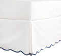 HIG Off White Chic Queen Bed Skirt - Easy Fit Scallop Edge Pleated Bedskirts, 14 Inch Drop Anti-Slip Dust Ruffle, Thick Fabric for Enhanced Privacy, Pre-Washed for Long-Lasting Use(N60022)