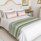 Bed Runner Scarf for Queen Size Bed, Sage Green Grey Beds Scarf Throws for Foot of Bedding, Abstract Art Oil Painting Green Ombre Decorative Beds Runners for Bedroom Guestroom, 83"x20"