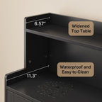 Gizoon Small Bathroom Storage Cabinet, Freestanding Organizer with 2 Doors, 2 Adjustable Shelves, 40" H Floor Pantry Cabinet for Dining Room, Kitchen, Living Room, Hallway, Black