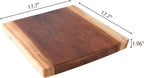 Square Teak Wood Slice Slab Side Table Top 17.7"x17.7"x1.96" Live Edge Raw Hand Crafted Root Plate Handmade Natural Wooden Board for Resin End Table Slab Untreated Wall Home Décor
