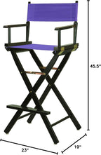 Casual Home 230-02/021-41 Black Frame-Purple Canvas Director Chair 30" - Bar Height BlackFrame