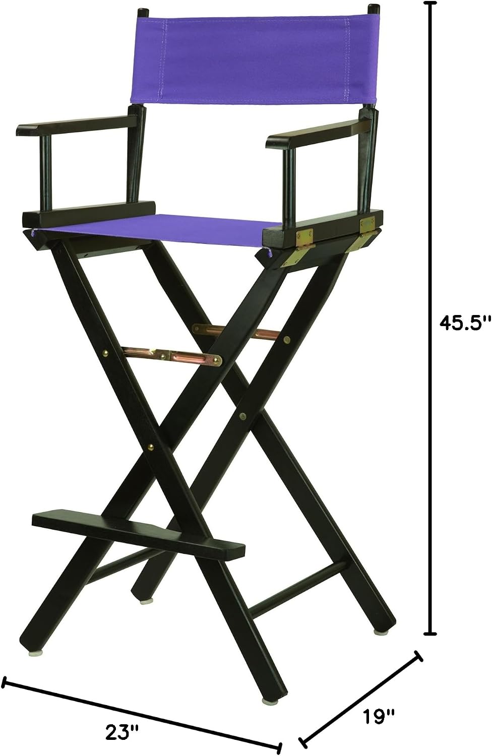 Casual Home 230-02/021-41 Black Frame-Purple Canvas Director Chair 30" - Bar Height BlackFrame
